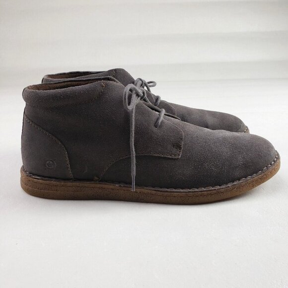 Born Sampson Suede Chukka Boot Mens 11 Gray Lace Up Comfort Ankle Shoe - Picture 4 of 11